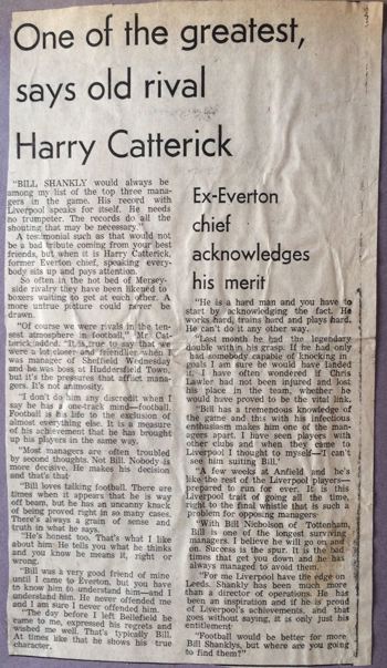 Harry Catterick on Shanks