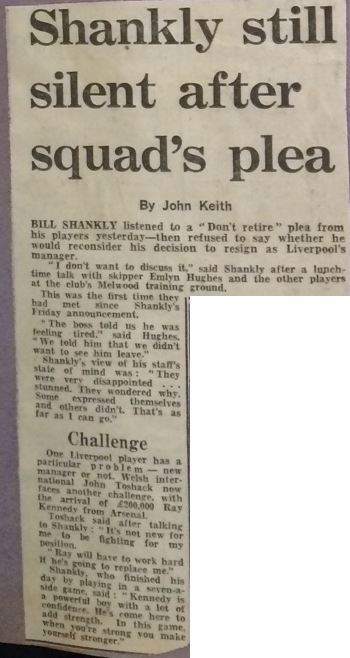 Do not retire, say Liverpool players