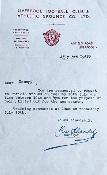 Shankly Letter - July 1961