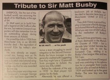 Obituary from match programme